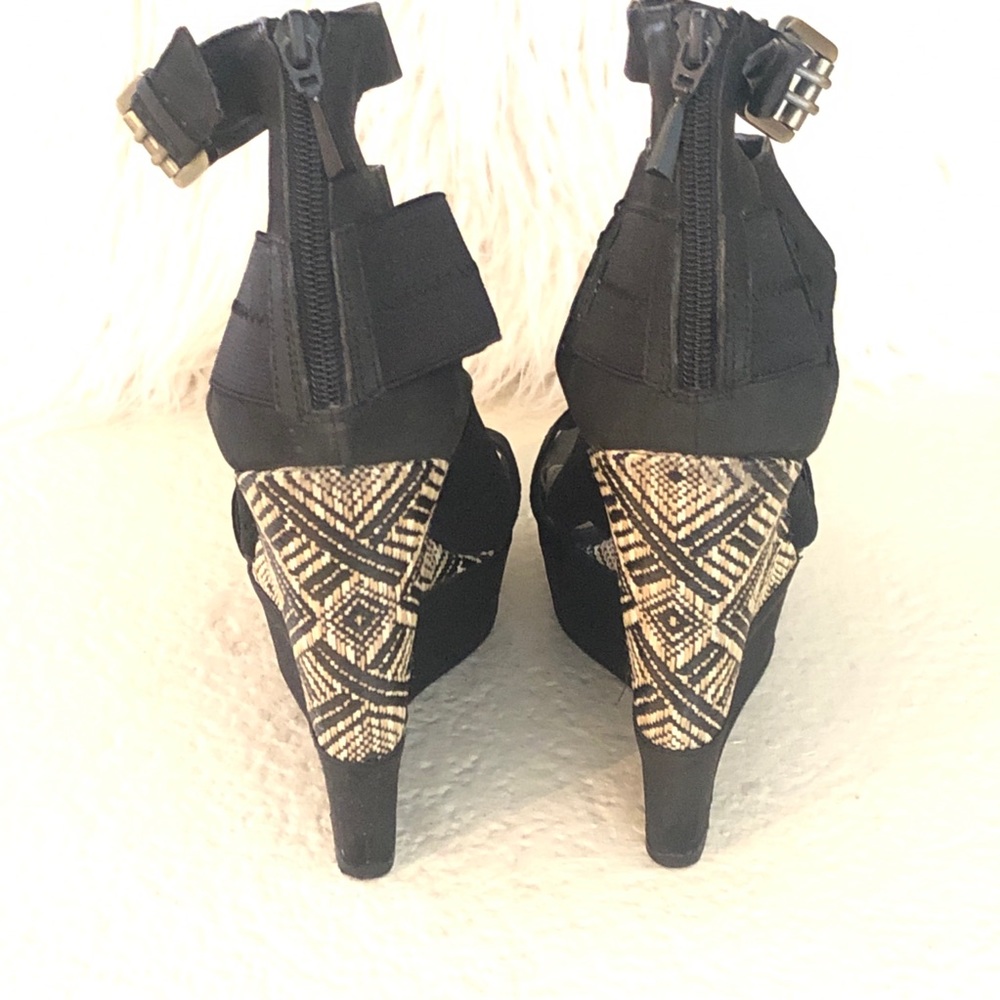 Rachel Roy Black & Beige Wedges - Picture 2 of 5